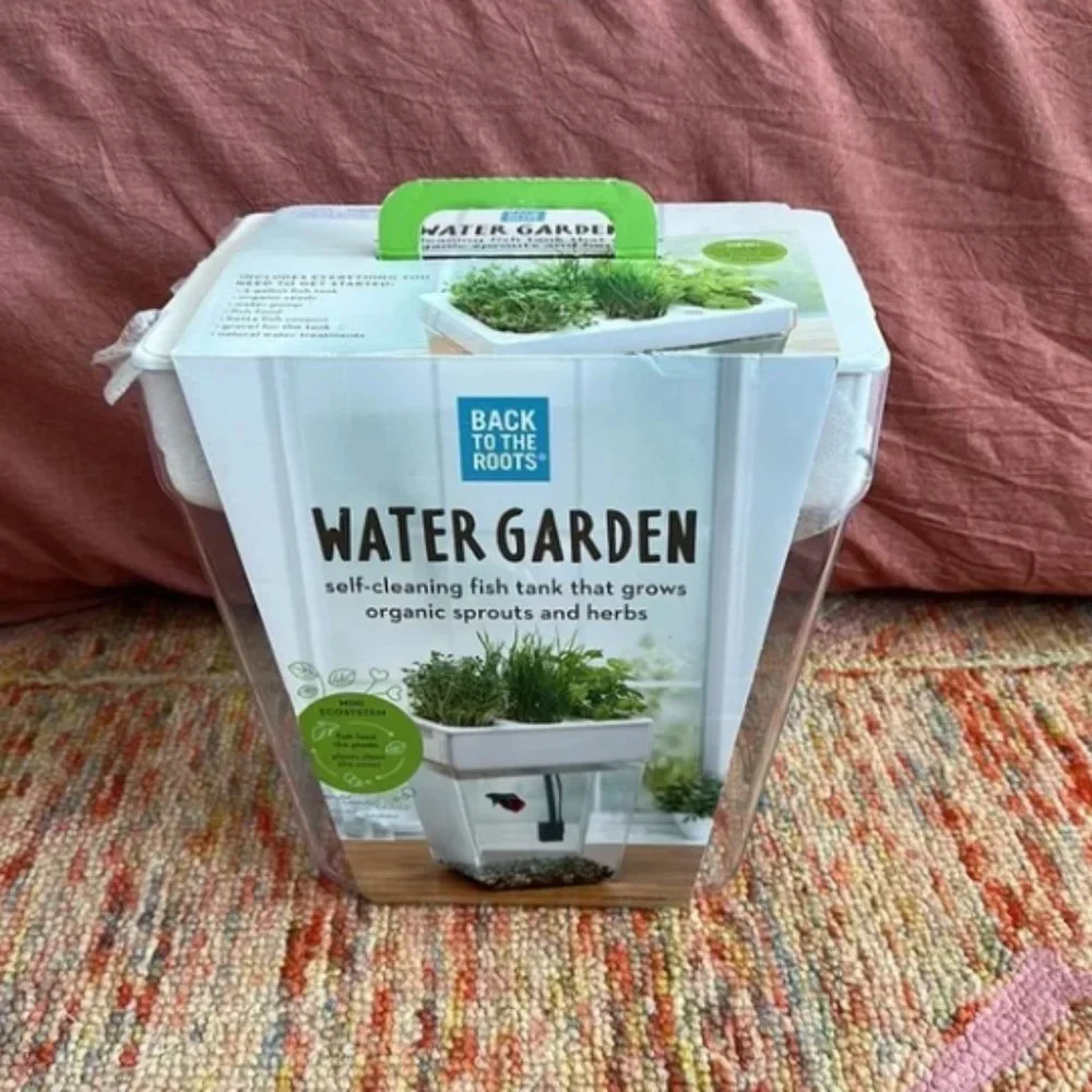 WATER GARDEN: Self-Cleaning Fish Tank Hydroponics Ecosystem micro greens